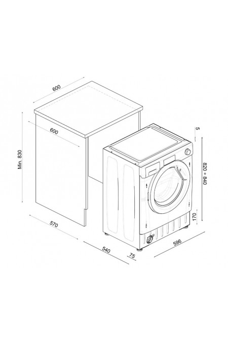 Встраиваемая стиральная машина Haier HWDQ90B416FWB-RU (белый) 4