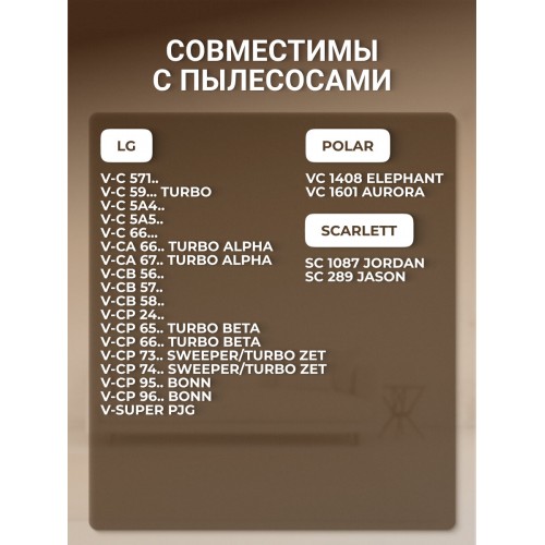 Комплект мешков пылесборных Filtero LGE 01 Comfort для пылесосов LG, SCARLETT, синтетические 4 шт. 7