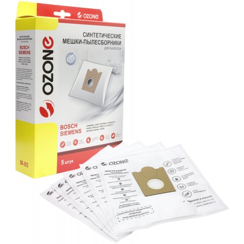 Пылесборник OZONE microne M-05 синтетика компл. 5шт. (10) белый 