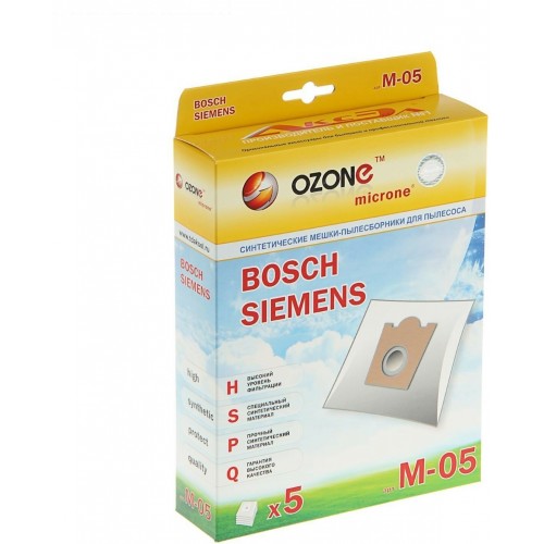 Пылесборник OZONE microne M-05 синтетика компл. 5шт. (10) белый 6