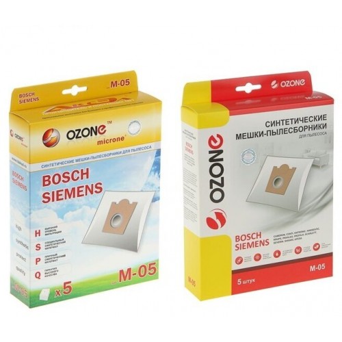 Пылесборник OZONE microne M-05 синтетика компл. 5шт. (10) белый 9
