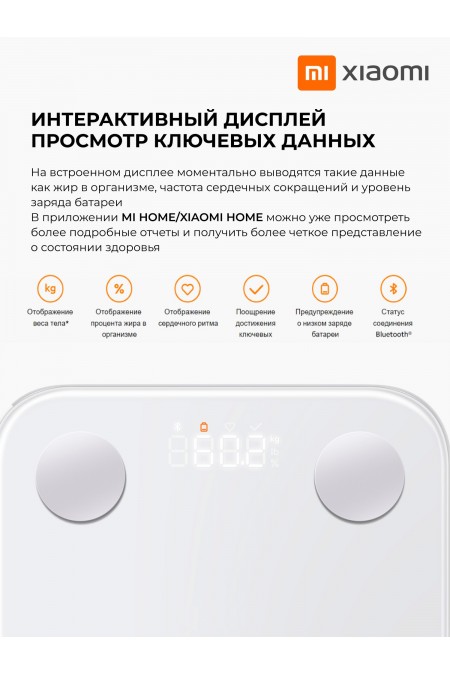 Весы электронные Xiaomi Body Composition Scale S400 (BHR7793GL) (белый) 5