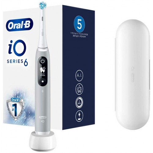 Электрическая зубная щетка Oral-B iO 6 S Grey Opal (серый) 