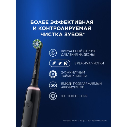 Электрическая зубная щетка Oral-B Pro 3 3900 Duo (черный/белый) 6