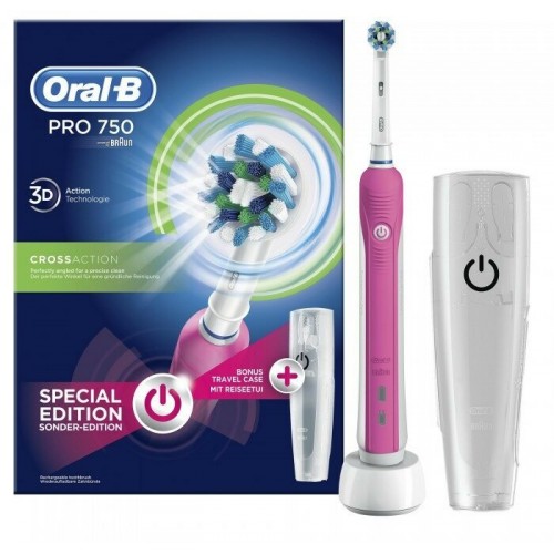 Электрическая зубная щетка Oral-B Pro 750 CrossAction (розовый) 9