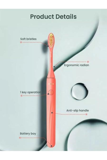 Электрическая зубная щетка Philips Sonicare One (HY1100/01) (красный) 5
