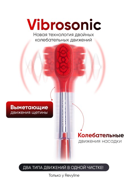Электрическая зубная щетка Revyline RL 095 (красный/черный) 2