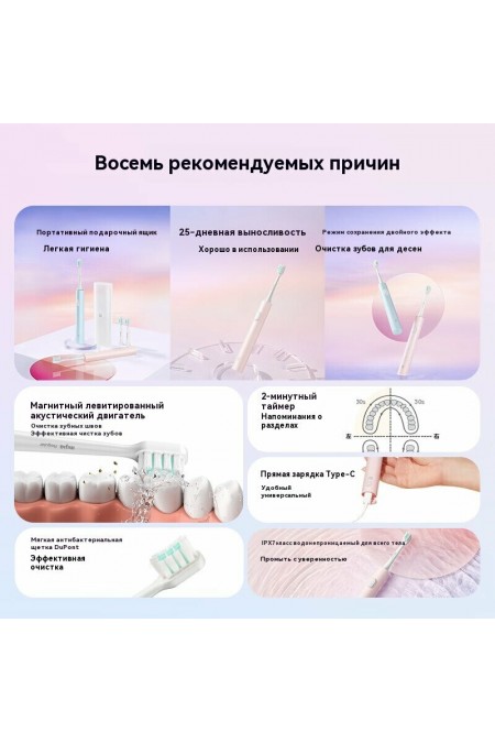Электрическая зубная щетка Xiaomi Mijia Electric Toothbrush T200C (розовый) 2