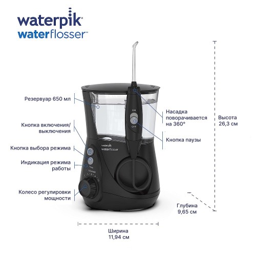 Ирригатор Waterpik WP-662 (черный) 5