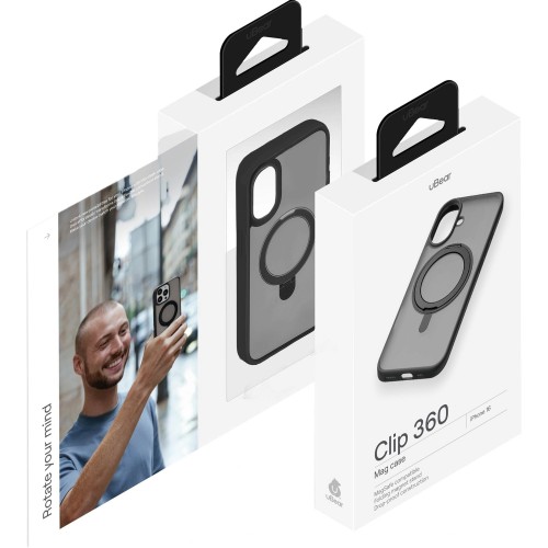 Чехол uBear для Apple iPhone 16 Clip 360 with MagSafe (CS437BL61RG-I24M) (черный) 3
