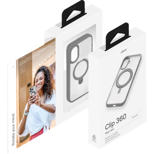 Чехол uBear для Apple iPhone 16 Clip 360 with MagSafe (CS438GR61RG-I24M) (серый) 3