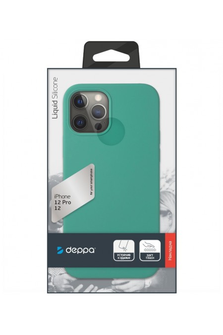 Чехол DEPPA для Apple iPhone 12/12 Pro Liquid Silicone (87720) (зеленый) 6