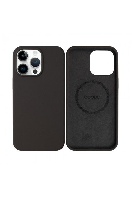 Чехол DEPPA для Apple iPhone 15 Pro Max Liquid Silicone with MagSafe (серый) 4