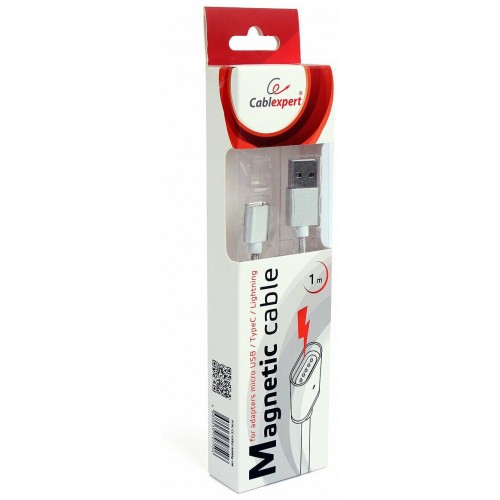 Кабель Cablexpert CC-USB2-AMMg-1M для адаптеров TypeC - microBM 5P - iPhone lightning 1 м (серый) 1