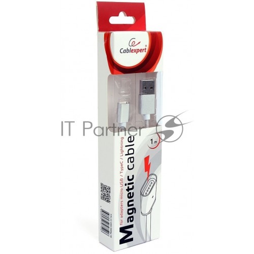 Кабель Cablexpert CC-USB2-AMMg-1M для адаптеров TypeC - microBM 5P - iPhone lightning 1 м (серый) 2
