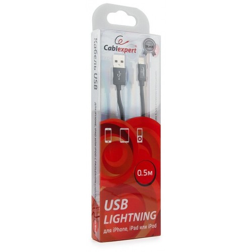 Кабель Cablexpert CC-S-APUSB01Bk-0.5M AM/Lightning 0.5 м (черный) 5