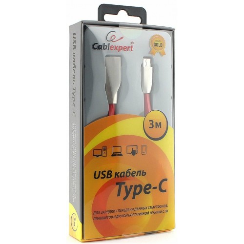 Кабель Cablexpert CC-G-USBC01R-3M USB 2.0 AM/Type-C 3 м (красный) 4