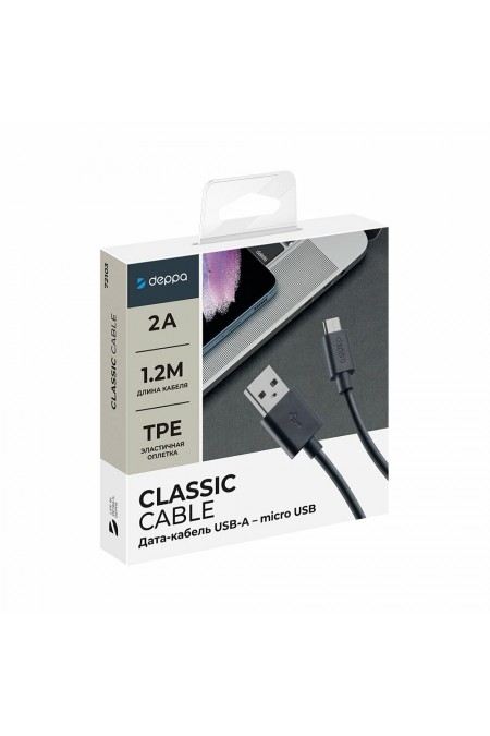 Кабель Deppa 72103 USB-MicroUSB 1.2 м (черный) 6