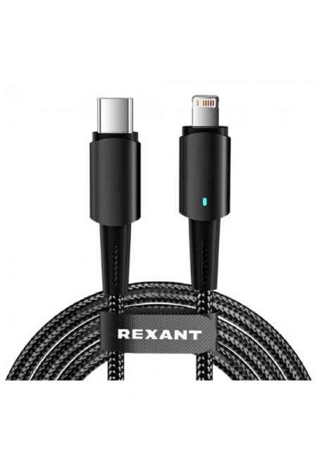 Кабель REXANT 18-7069 Type-C – Lightning для Apple 1 м (черный) 