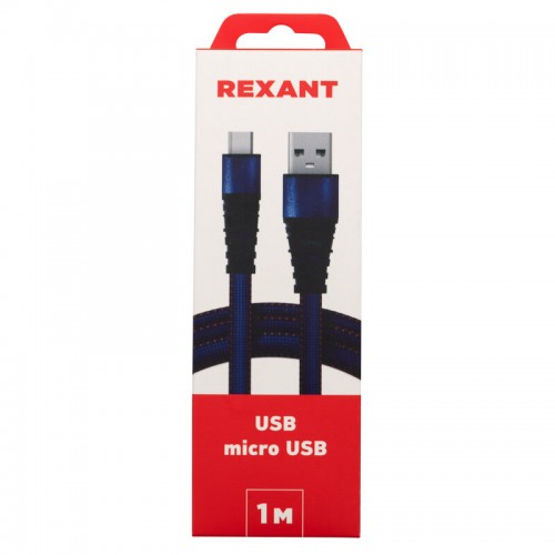 Кабель REXANT 18-1163 USB-microUSB 1 м (синий) 6