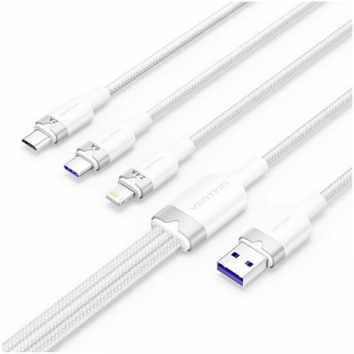 Кабель Vention CTRWG USB-A 2.0 - Type C/MicroB/Lightning 1.5 м (белый) 