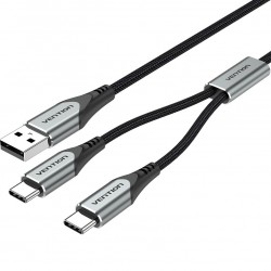 Кабель Vention CQOHF USB-CM х 2/USB 2.0 AM - 1 м (черный)