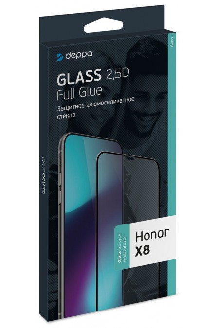 Защитное стекло DEPPA для Honor X8 2.5D (62893) 2
