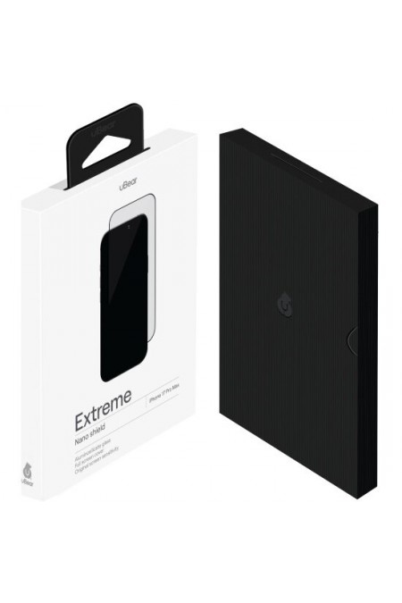 Защитное стекло uBear Extreme Nano Shield для Apple iPhone 17 Pro Max черная рамка (GL202BL03AN69P-I25) 2