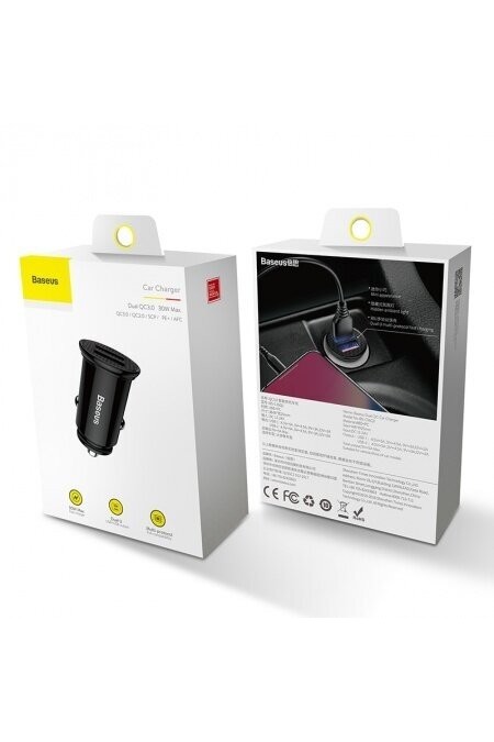 Автомобильное зарядное устройство Baseus CCALL-YD01 A+A 30W Dual QC3.0 4