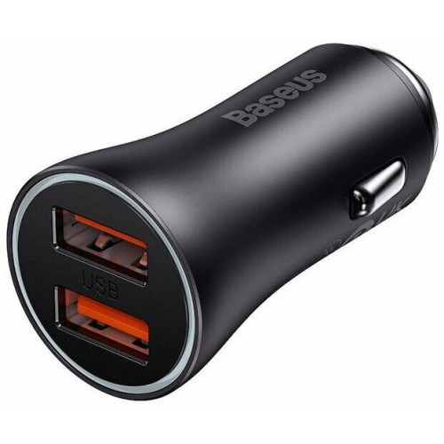 Автомобильное зарядное устройство Baseus Golden Contactor Max Dual Fast Charger Car Charger U+U 60W (CGJM000013) 