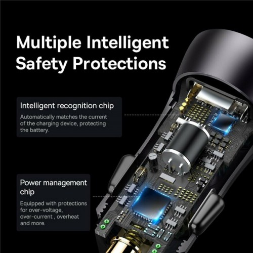 Автомобильное зарядное устройство Baseus Golden Contactor Max Dual Fast Charger Car Charger U+U 60W (CGJM000013) 3
