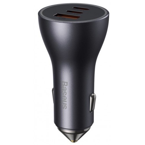 Автомобильное зарядное устройство Baseus Golden Contactor Pro Triple Fast Charge Car Charger 65W U+C+C Dark Gray (CGJP010013) 