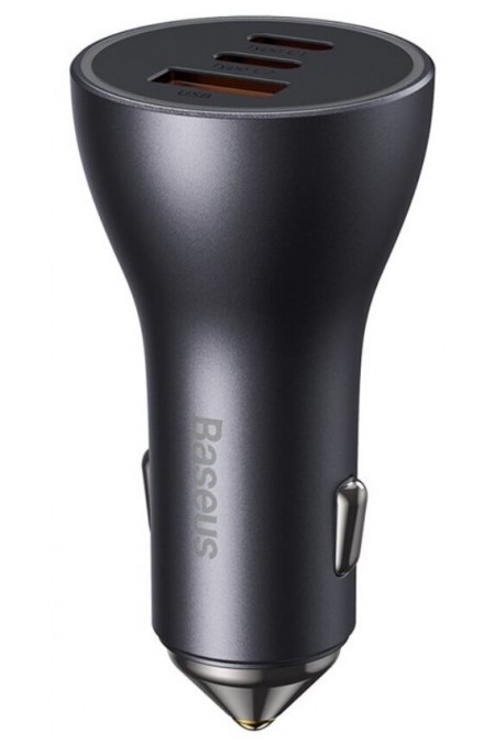 Автомобильное зарядное устройство Baseus Golden Contactor Pro Triple Fast Charge Car Charger 65W U+C+C Dark Gray (CGJP010013) 1