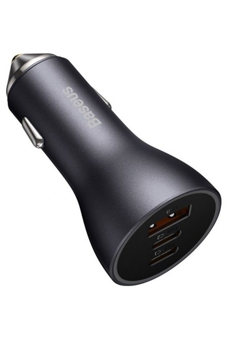Автомобильное зарядное устройство Baseus Golden Contactor Pro Triple Fast Charge Car Charger 65W U+C+C Dark Gray (CGJP010013) 2
