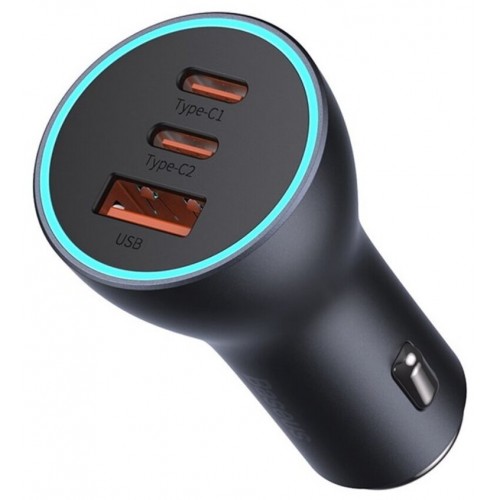 Автомобильное зарядное устройство Baseus Golden Contactor Pro Triple Fast Charge Car Charger 65W U+C+C Dark Gray (CGJP010013) 5