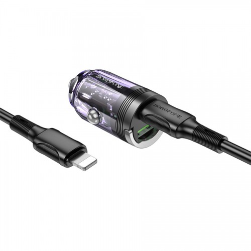Автомобильное зарядное устройство BOROFONE BZ29A 1xUSB + 1xUSB-C с кабелем Type-C - Lightning 3A 36W 2