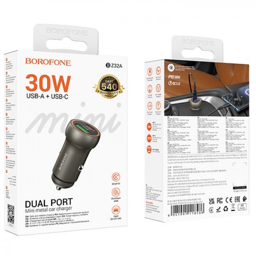 Автомобильное зарядное устройство Borofone BZ32 1Type-C PD30W (6941991118524) 1