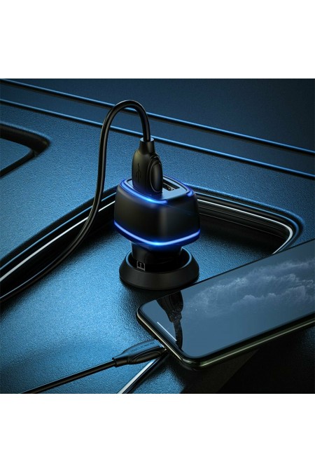 Автомобильное зарядное устройство Borofone Max BZ14 2xUSB, 2.4А, 12 Вт кабель Lightning 8-pin (6931474735935) 2