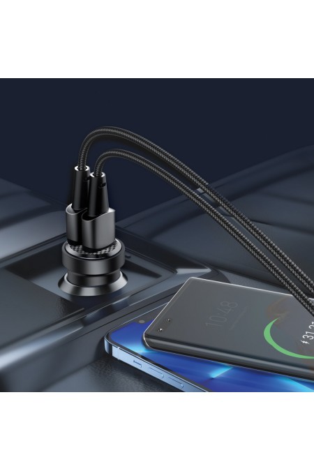 Автомобильное зарядное устройство Deppa 11218 USB A + USB-C PD QC 3.0 30W 2