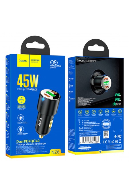 Автомобильное зарядное устройство HOCO NZ6 2C1A 3-port (PD45W) 5