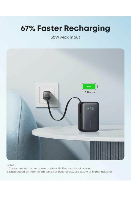 Портативный аккумулятор Anker Nano A1638P11 45W 1USB/1C 10000mAh (черный) 4