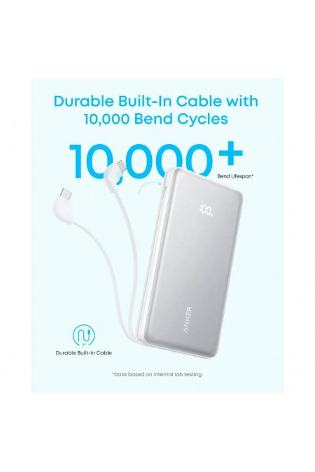 Портативный аккумулятор Anker Zolo A110DP11 22.5W 1USB/2C с проводом Type-C 10000mAh (черный) 6
