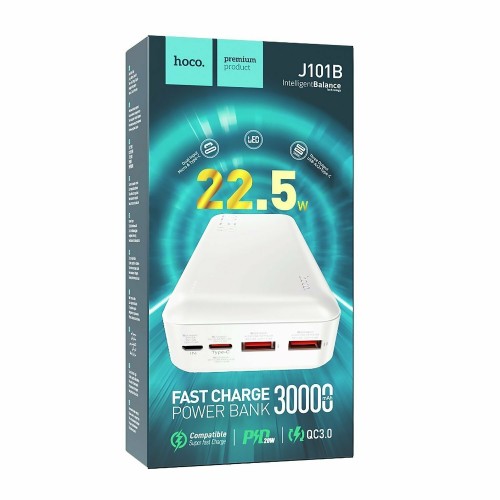 Портативный аккумулятор Hoco J101B Astute 30000 mAh (6931474782526) (белый) 4