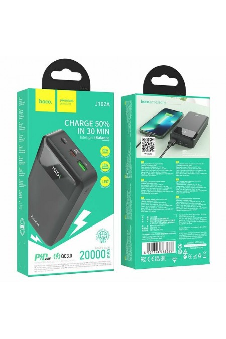 Портативный аккумулятор Hoco J102A Cool figure 20000mAh (черный) 6