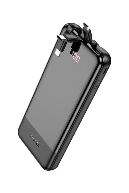 Портативный аккумулятор Hoco J114 Charger with cable and digital display 10000mAh (черный) 