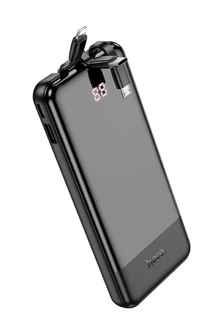Портативный аккумулятор Hoco J114 Charger with cable and digital display 10000mAh (черный) 3