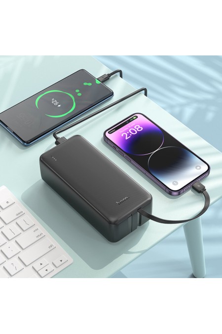 Портативный аккумулятор Hoco J118B Speed energy with cable 30000mAh (белый) 4