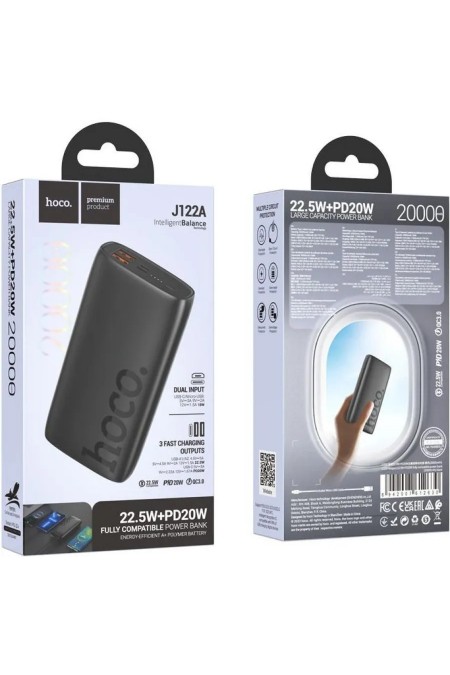 Портативный аккумулятор Hoco J122A Respect 22.5W+PD20W 20000mAh (черный) 3