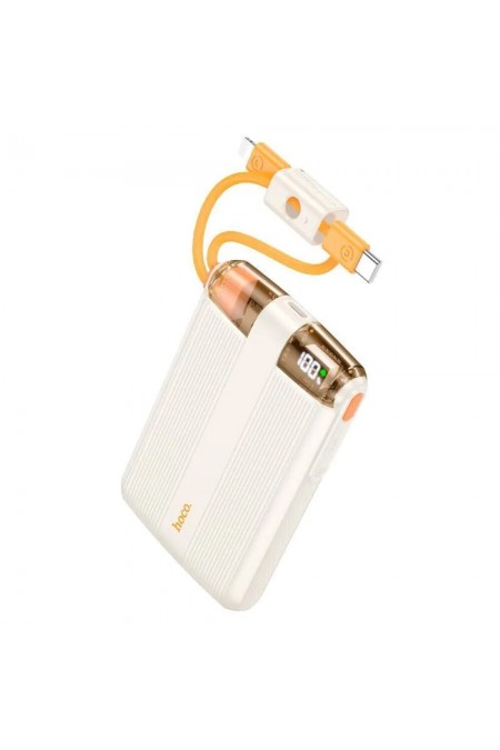 Портативный аккумулятор Hoco J127 Mecha dual PD20W With cable and Digital Display mini 10000mAh (белый) 2