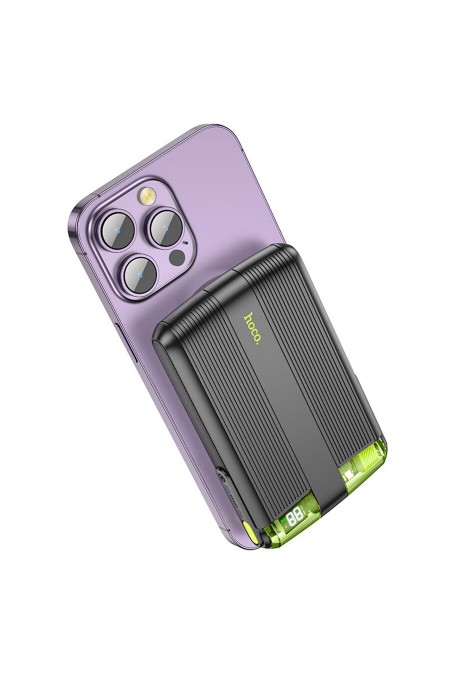 Портативный аккумулятор Hoco J127 Mecha dual PD20W With cable and Digital Display mini 10000mAh (черный) 1